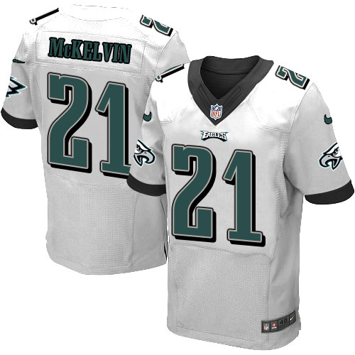 Men's Elite Leodis McKelvin Nike Jersey White Road - #21 NFL Philadelphia Eagles